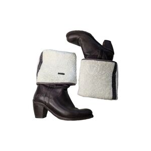 Felmini Sherpa Lined  Convertible Heeled Leather Boots Size 40